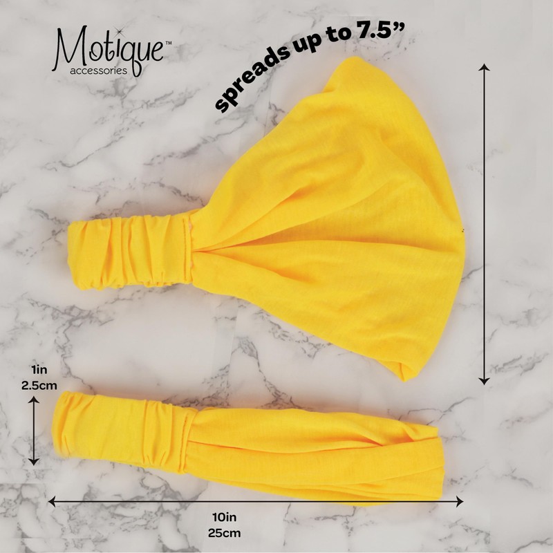 Motique Accessories Marigold Wide Cotton Head Band Solid Boho Yoga