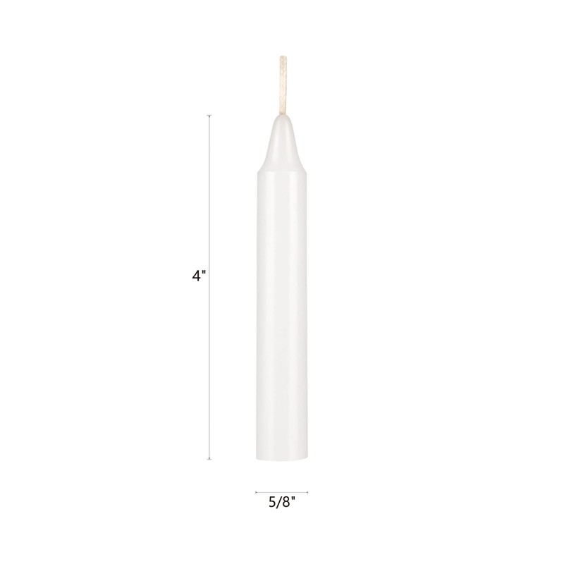 Mega Candles 10 pcs Unscented 4 Inch White Taper Candles,