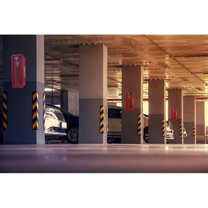 Red Surface-Mounted Fire Extinguisher Cabinet for 10 lb. Fire Extinguishers