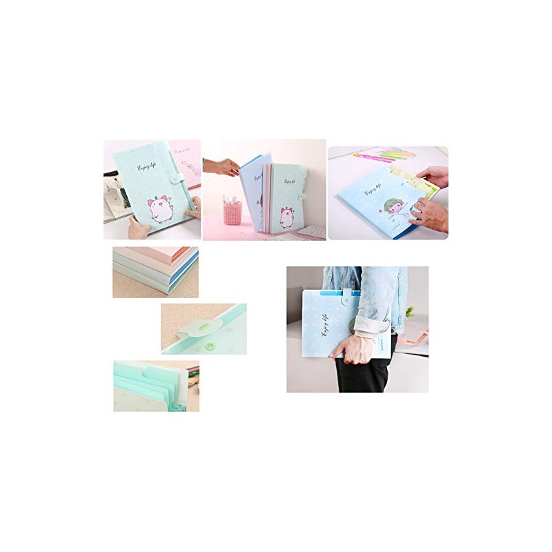1 Pcs Cute Cartoon Plastic A4 Expanding File Folder Pockets