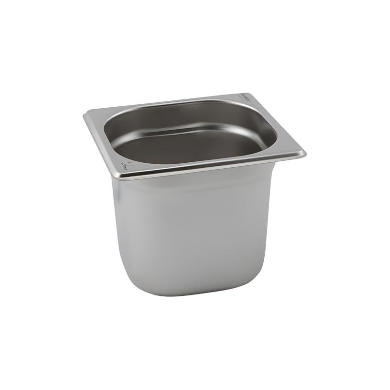 Genware NEV-GN16-65 Stainless Steel Gastronorm Pan, Size 1/6, 65 mm