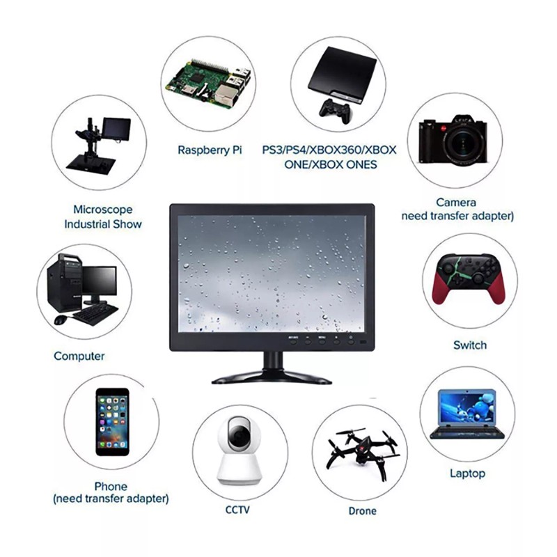 Lancevon US Stk 7"Portable Small HDMI LCD Monitor w/Speaker 4