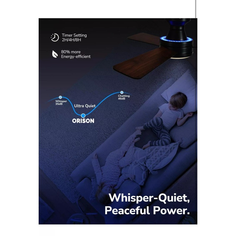 Orison Ceiling Fans with Lights, 42 inch Low Profile Ceiling