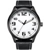 NUOVO Mens White Big Dial Arabic Numerals Black Belt Mens