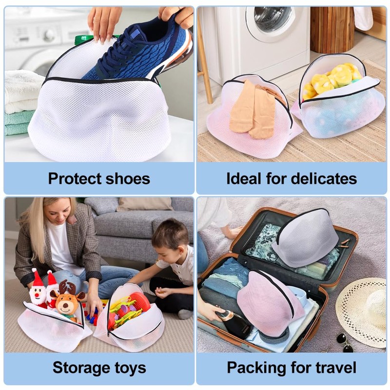 Vivifying Shoes Washing Bags, Set of 2 Mesh Shoes Laundry