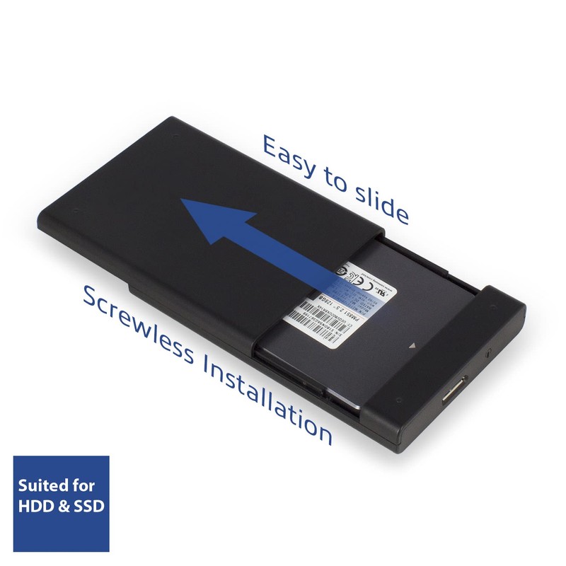 ACT 2.5 Inch Hard Drive Enclosure External SATA HDD/SSD 9.5mm