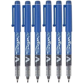 Pilot Blue V Sign Pen Liquid Ink Medium 2mm Nib Tip 0.6mm Line Width V-Sign Fibre Tip Point Marker Graphics SW-VSP (Pack of 6)