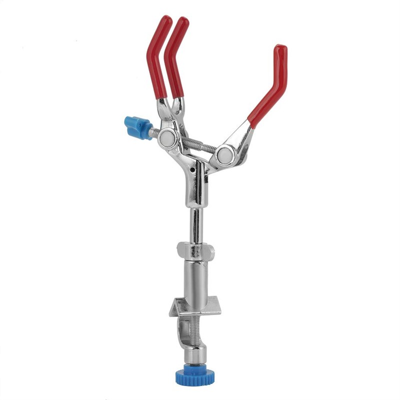 Lab Clamp 3 Prong,Adjustable Test Tube Flasks Clamp,Finger Swivel Style