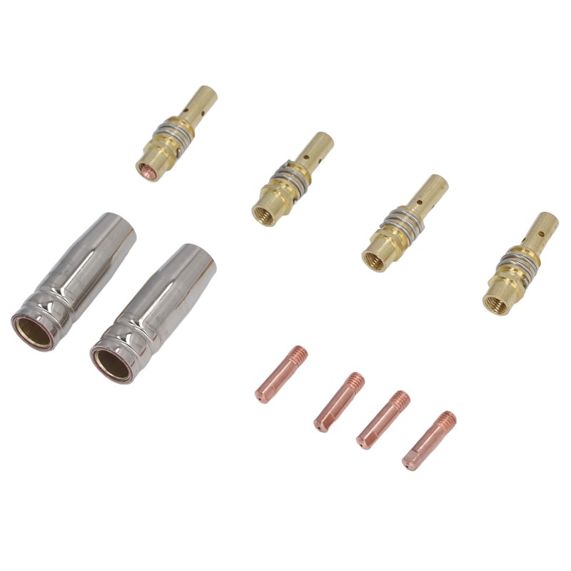 MIG Welding Consumables Kit Copper Contact Tips Connecting Rods Nozzle