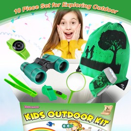 YOPINSAND Kids Explorer Kit & Bug Catcher Kit, Camping Gear for Kids, Outdoor Exploration Set with Backpack & Binoculars, Flashlight, Ideal Outdoor Adventure Toys for Boys Girls 3-12