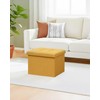 B FSOBEIIALEO Storage Ottoman Cube, Linen Folding Foot Rest Ottomans