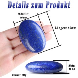 AWARDSEN 1 x 2.4 inch lapis lazuli gemstones, large, crystal oval healing crystal for Reiki healing, Wiccan deliveries, balancing meditation accessories