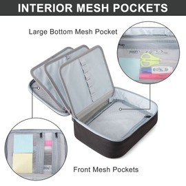 Chase Chic Pencil Case, Large Pencil Case Teenagers, Large Capacity Pencil Case, Multi-Compartment Portable Pen Holder, black, Modern