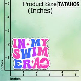 (3Pcs) In My Swim Era Stickers Funny Mermaid Swimmer Aesthetic Decals Sarcastic Quote Humor Motivational Inspirational Gifts Waterproof Vinyl Kindle Water Bottle Bumper Car Hard Hat Phone Laptop 3x2.5