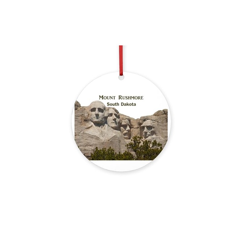 CafePress Mount Rushmore Round 4" MDF Holiday Ornament