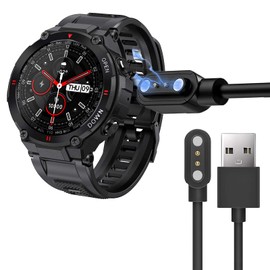 Compatible with EIGIIS Smart Watch Charger, Magnetic USB Charging Cable Replacement Charger Cable Compatible with EIGIIS K22 Military Smart Watch/K55/K27 Military Smart Watch/K28 Smart Watch (Black)