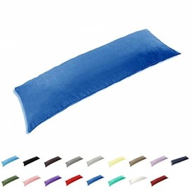 TAOSON 100% Cotton 300 Thread Count Envelope Style Body Pillow Cover Pillowcase Pillow Protector Cushion Cover Non Zippered Only Cover No Insert (Royal Blue,20"x60")