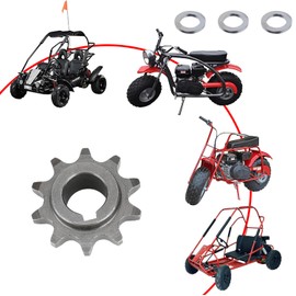 JMCHstore 10T Sprocket & Spacer kit with 5/8 Inch Bore for 20 30 Torque Converter CVT for Coleman KT196 CT200U BT200X CT200UEX Mini Bike Go Kart (#40 41 420 Chain 10T)