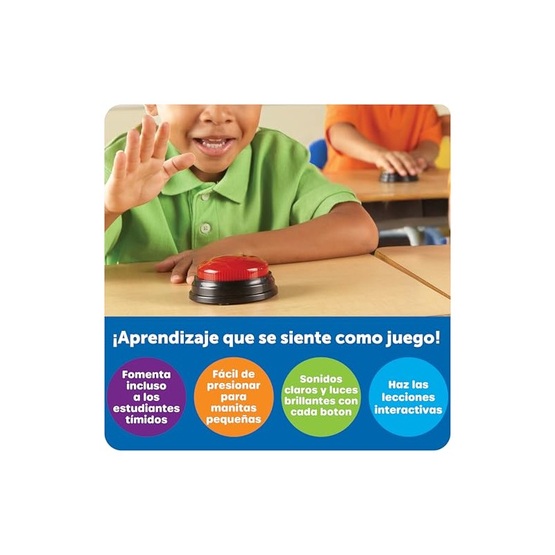 Learning Resources Lights and Sounds Buzzers, Juegos para Noche Familiar,