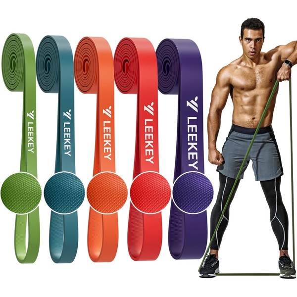 LEEKEY Resistance Bands, Exercise Bands with Handles,Pull Up Assist Bands