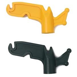 (2-Pack) Multi-Purpose Plastic Utility Hook Attachment for Poles (Pole Not Included) - Screw-On Utility Hook 3/4-Inch Inner Diameter Fits Threaded Poles, Extension Poles, and Broom Handles