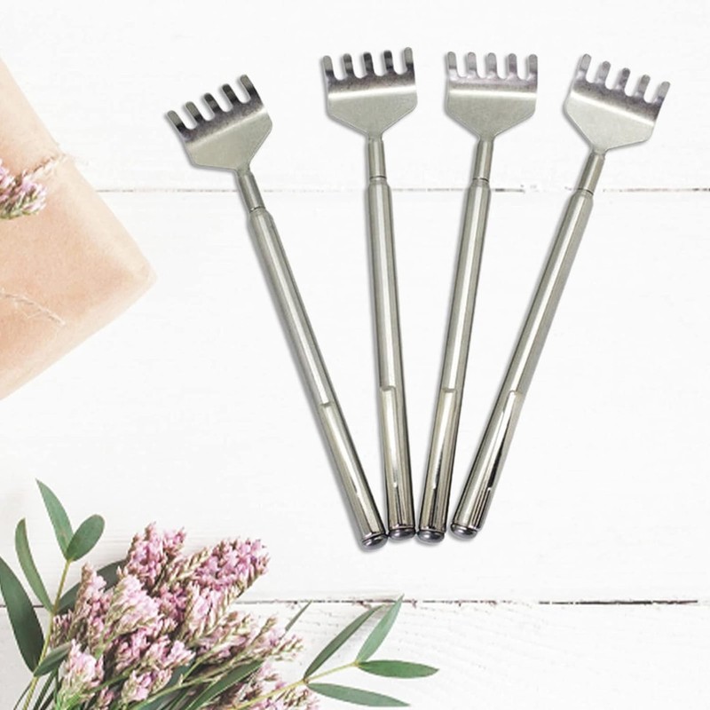 Silver Back Scratcher for Men Women,Extendable Stainless Steel Telescoping Backscratchers
