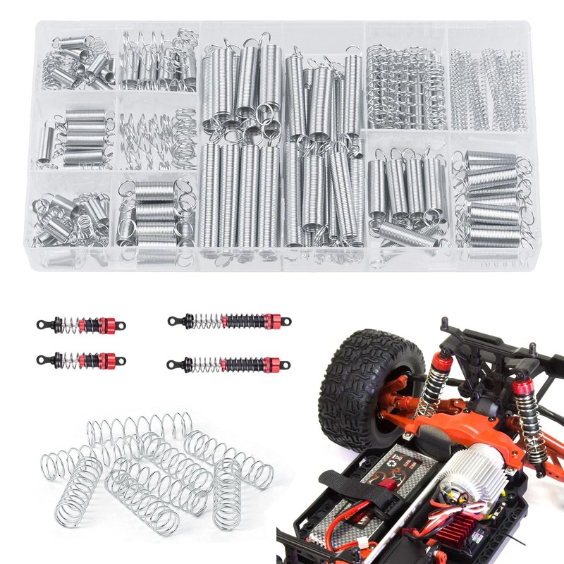 200 Piece Spring Assortment Set Kit - Various Tension Springs,