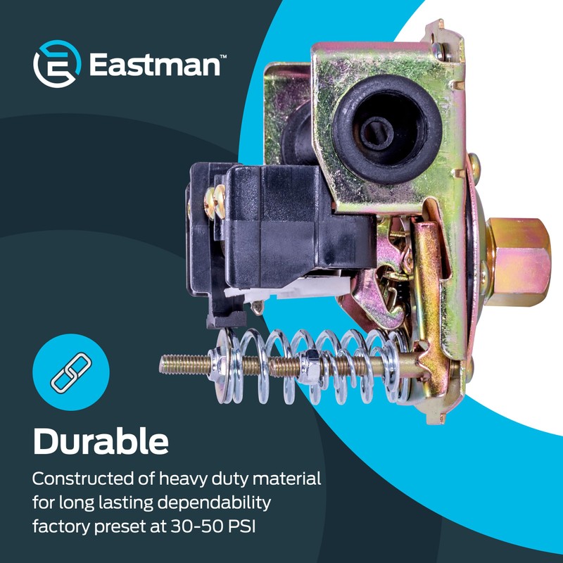 Eastman Pressure Switch, 30-50 PSI Preset, 1/4 in FPT Connection,