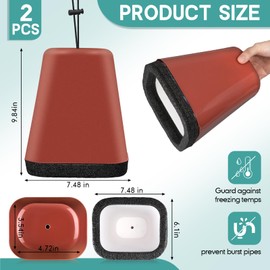 VIHOSE 2 Pcs Extra Large 9.8 x 7.5 x 6.1 Inch Plastic Covered Outdoor Faucet Cover Spigot Cover with Foam Inside Winter Rectangular Hose Covers for Outside Spigot Spout Pipe Freeze Frost Protection