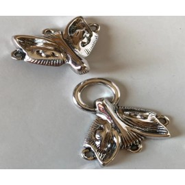 silver lady inc Fox cloak clasp in silver metal sew on style
