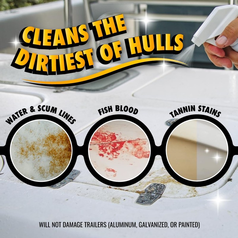 Booyah Clean Non-Acid Instant Hull Cleaner (Quart) – Removes Water