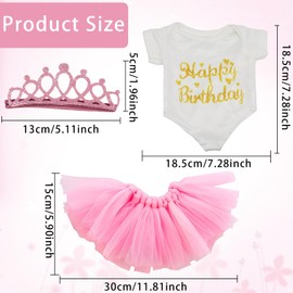 Doll Clothes for Dolls, Doll Clothes 43 cm, Doll Clothes Set, Clothing Outfits for Baby Dolls, Doll Clothes for Baby Dolls, Gifts for Girls (Letter) (B)