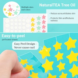 312pcs Hydrocolloid Patches, Multiple Colors Stars Pimple Patch Pimple Patches, Cute Patches in Multiple Sizes for Day and Night