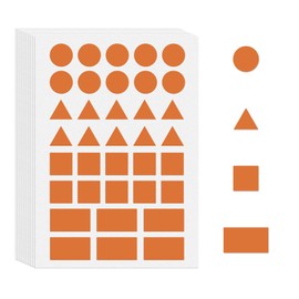 YIKIADA Orange Multi-Shaped Labels Color Coding Stickers Shape Stickers Triangles Circles Rectangles Self-Adhesive Decals for Home School Office 360 PCS
