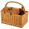 Picnic at Ascot Vineyard Willow Picnic Basket, Natural/Trellis Green