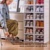 VaNaenic Foldable Shoe Rack,No Assembly Stackable Shoe Storage Box with