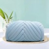 Terciopelo Chunky Yarn Arm Knitting Pet Bed Azul Claro