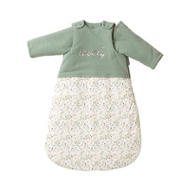 Vertbaudet Baby Sleeping Bag "Flower Magic", Removable Sleeves, Oeko-Tex, Green