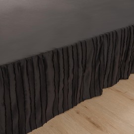Tufted Bed Skirt Queen Size, Ruffled Bed Skirts with Split Corners, Queen Bed Skirt 14 Inch Drop Dust Ruffle with Platform, Boho, Striped, Black, 14'' Queen