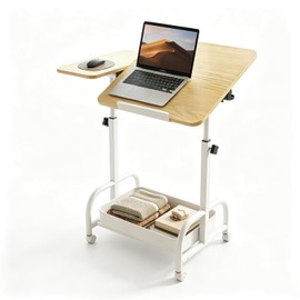 Overbed Table with Wheels,Height Adjustable Side Table