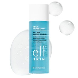 E.L.F. Desmaquillador Líquido Skin Holy Hydration Off Makeup Remover Para Ojos, Labios Y Rostro, Fórmula Suave, Vegano Y Libre De Crueldad Animal Claro 4,3 Onzas Líquidas (Paquete De 1)