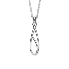 Ortak 925 Sterling Silver Handmade Pendant Necklace Twisting Minimalistic Design High Polished Scottish Fine Jewellery Made in Orkney Islands of Scotland
