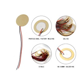 20PCS 20mm Piezo Disc Transducer Contact Microphone Trigger Sound Sensor with 3.94 Inches Wires for Acoustic Instrument, Mic Drum Trigger Acoustic Pickup CBG Guitar