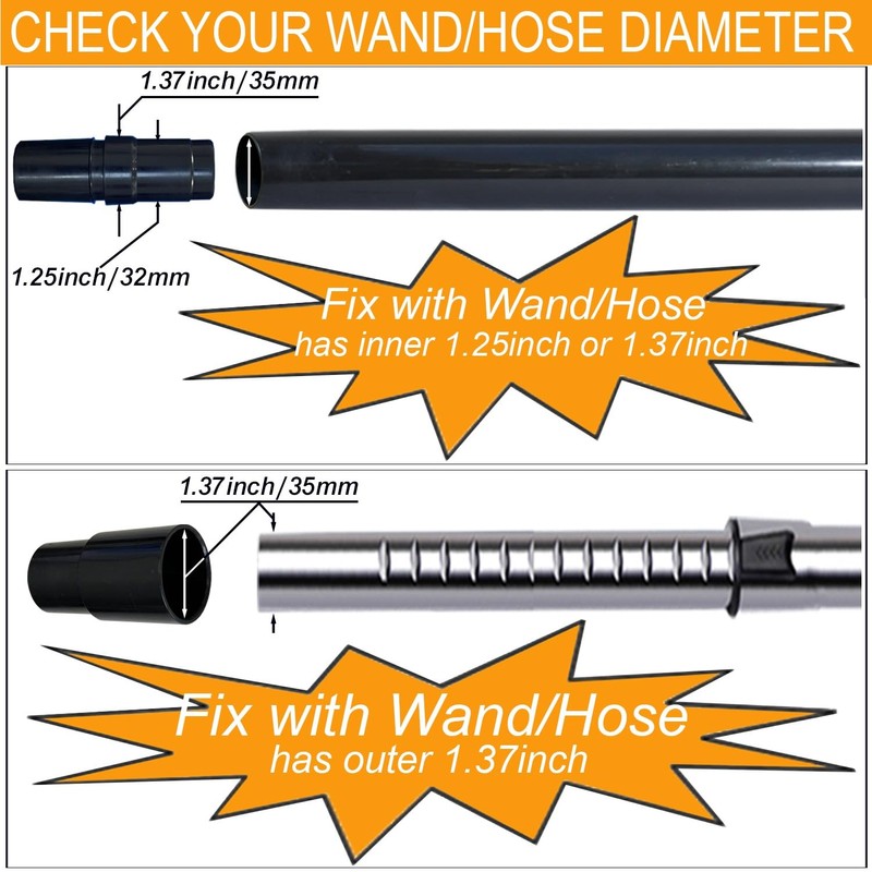 Turbo Brush Head with 1 1/4-Inch Connection + Vacuum Hose