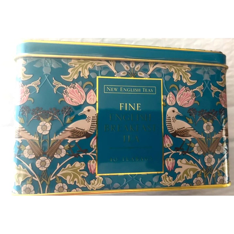 NEW ENGLISH TEAS THE SONG THRUSH &BERRIES 40 TEABAGS TIN