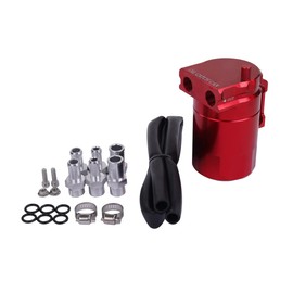 Oil Catch Tank Red Cylinder Aluminum Auto Motorcycle Universal Car Motorcycle Lightweight Filter Oil Holder Alloy Tank Fuel Tank Oil Hose Safety Tank Racing Monkey Head Freezer Ape 3-in-one Oil
