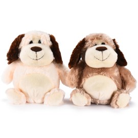 Snug A Babies Plush Puppy Set of 2 - Soft, Cuddly Brown and Light Brown Toy Dogs, Washable, Ideal for Kids Aged 3+ - 9.8x5.9x9.1 inches, 0.38 lbs Each - Adorable Stuffed Animals for Play and Comfort