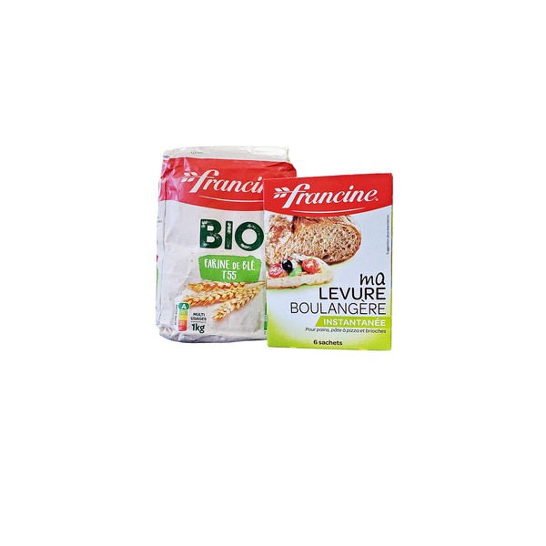 Francine French Imported Bio T55 Wheat Flour & Baker's Yeast Bundle