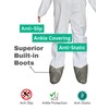 Andes Hazmat Suits, Protective Coveralls with Attached Boots and Hood,