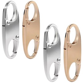 Anti-Theft Zip Clip, Double Zipper Lock, Backpack Ziplock, Replacement Zip Fastener, Easy Installation, Travel Accessories, Perfect for Suitcases, 4 Pack Silver+Gold